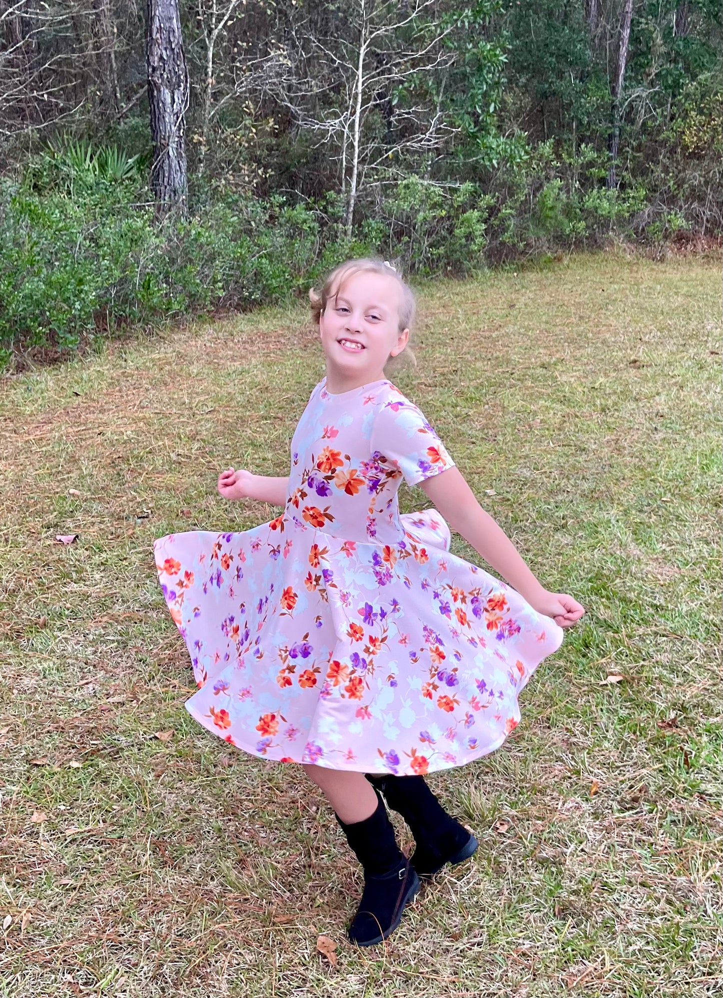 Twirl Dress in Blush Floral