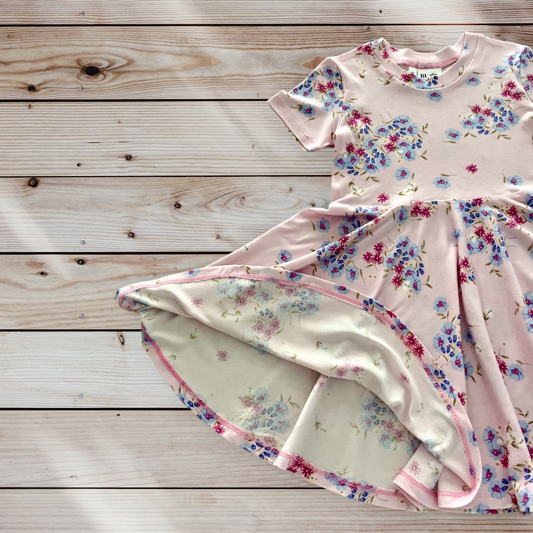Twirl Dress in Pink Floral Print