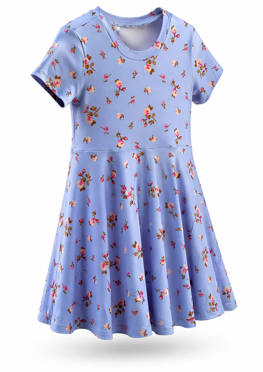 Twirl Dress in light blue floral print