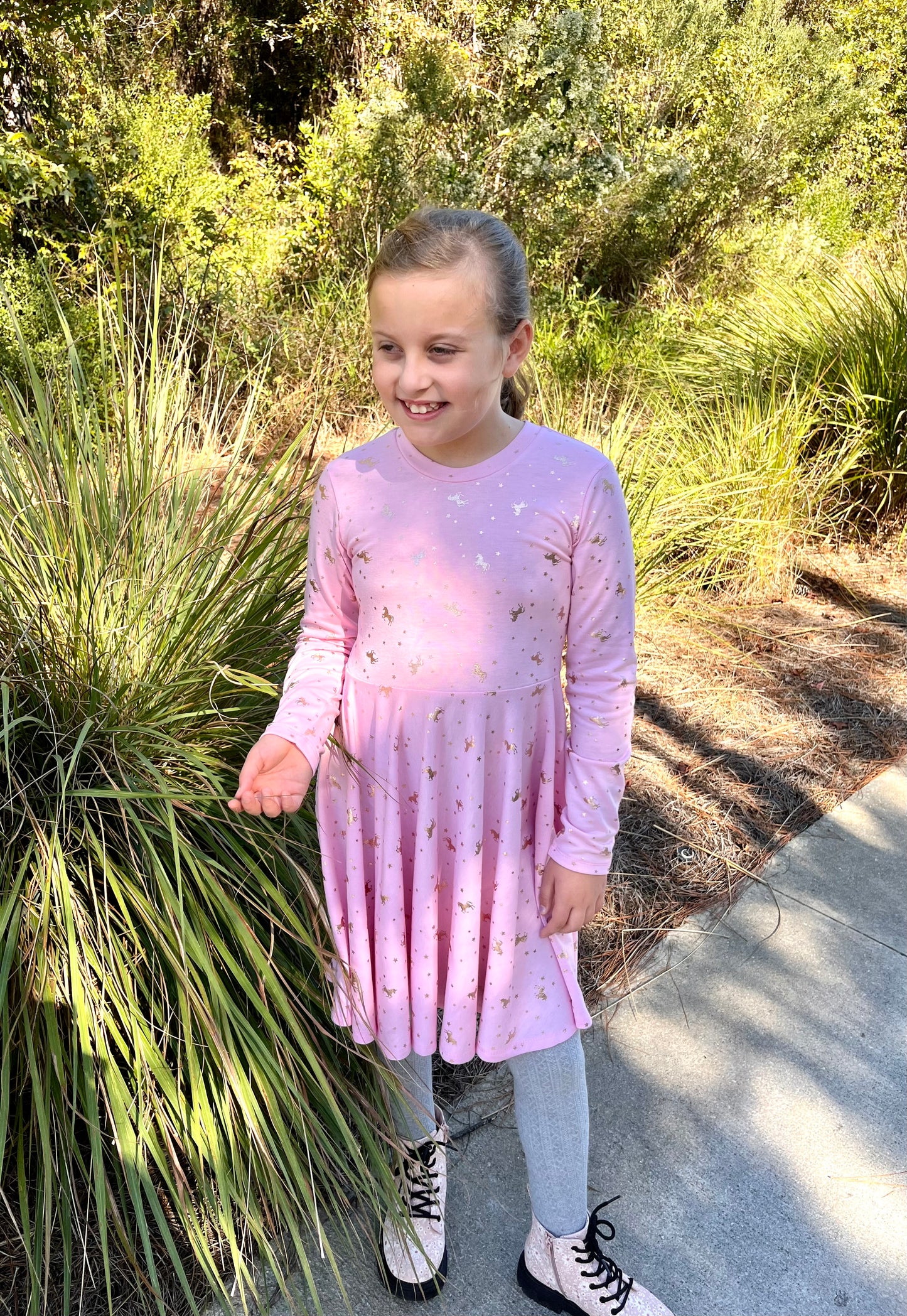 Pink Unicorn Twirly Dress in Multiple Prints