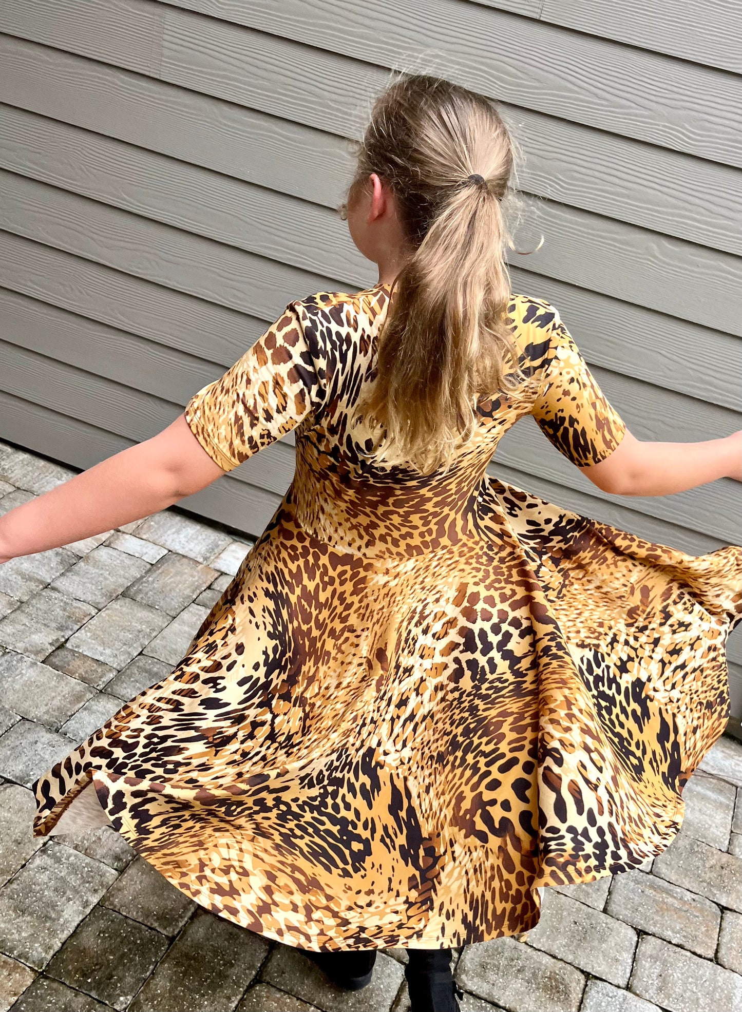 Lily Twirl Dress in Leopard Print