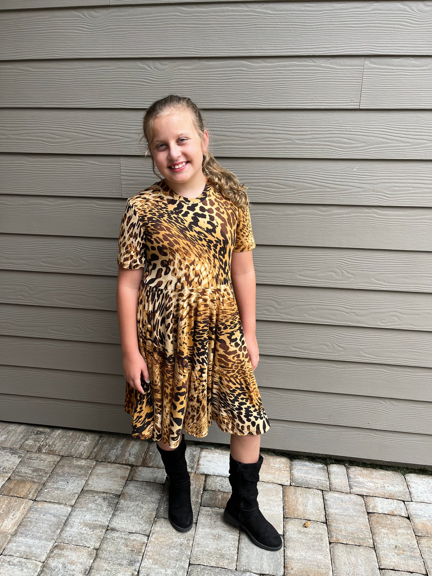 Lily Twirl Dress in Leopard Print