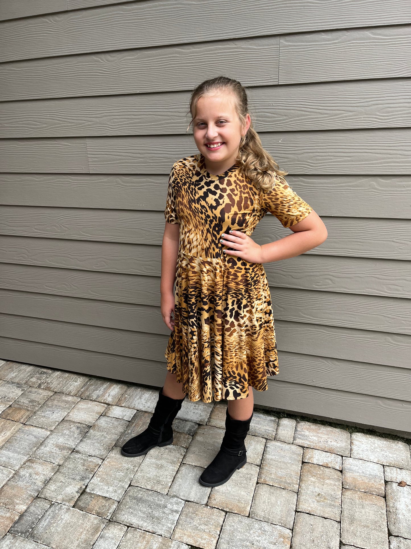 Lily Twirl Dress in Leopard Print