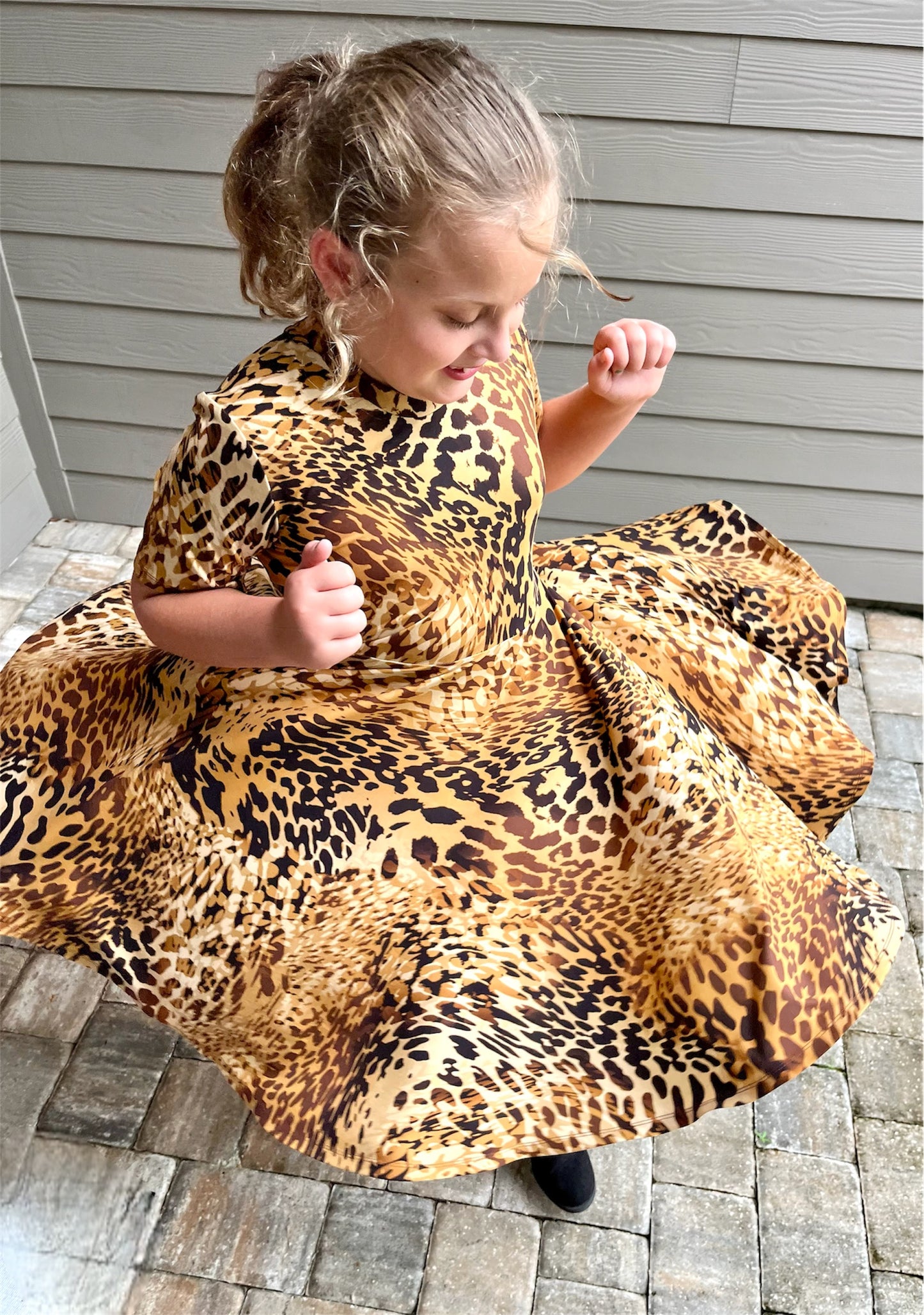 Lily Twirl Dress in Leopard Print