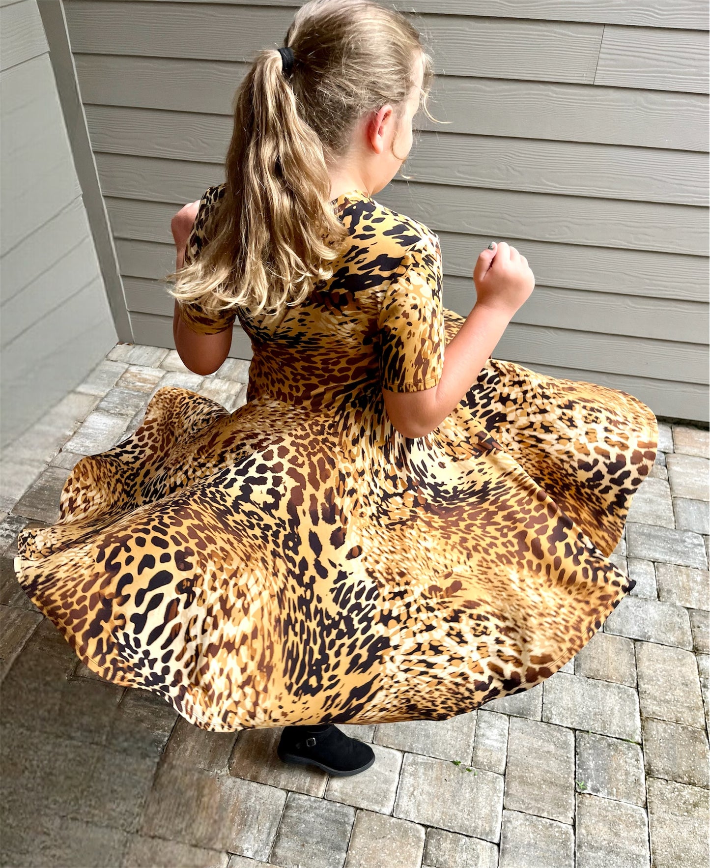 Lily Twirl Dress in Leopard Print