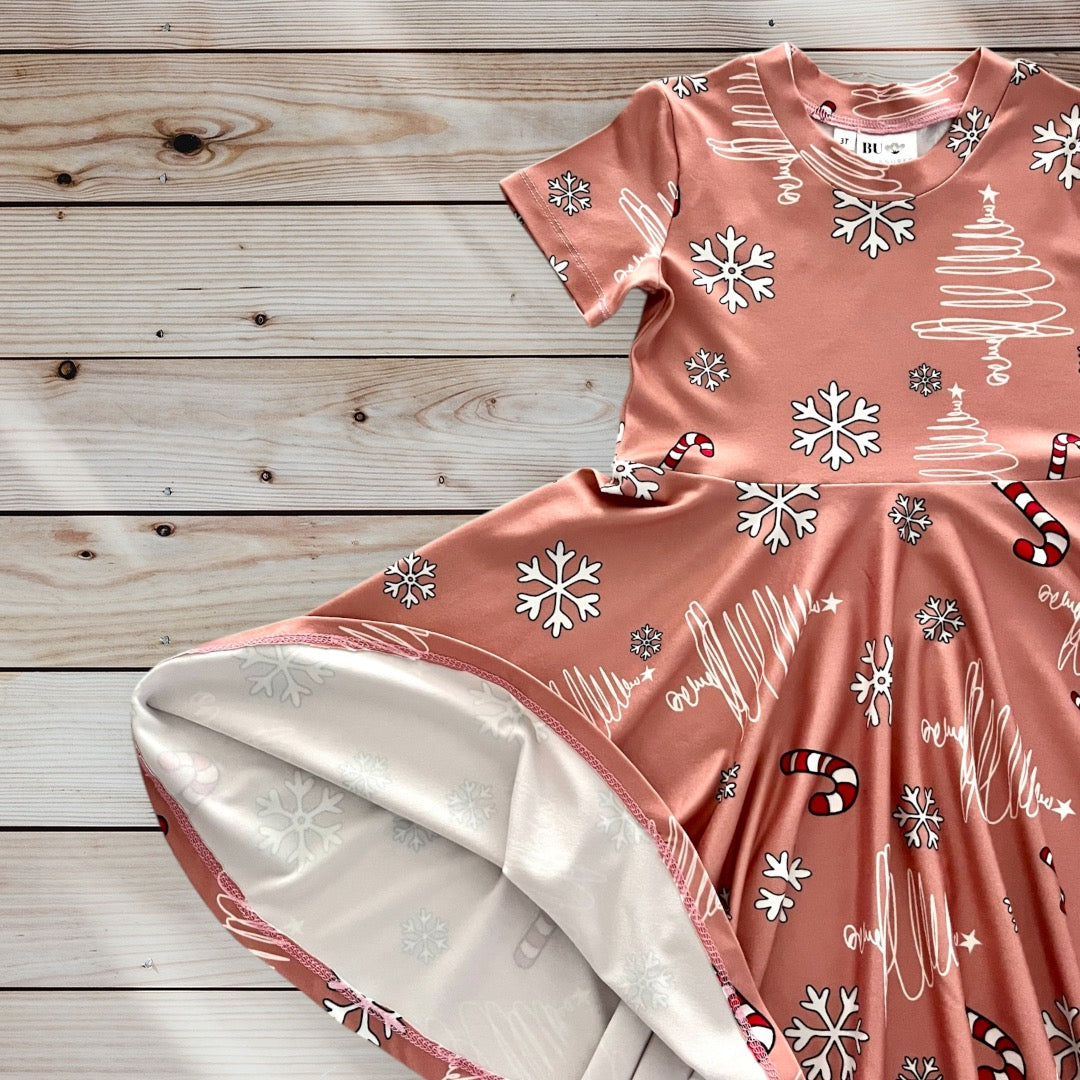 Christmas Candy Cane Twirl Dress