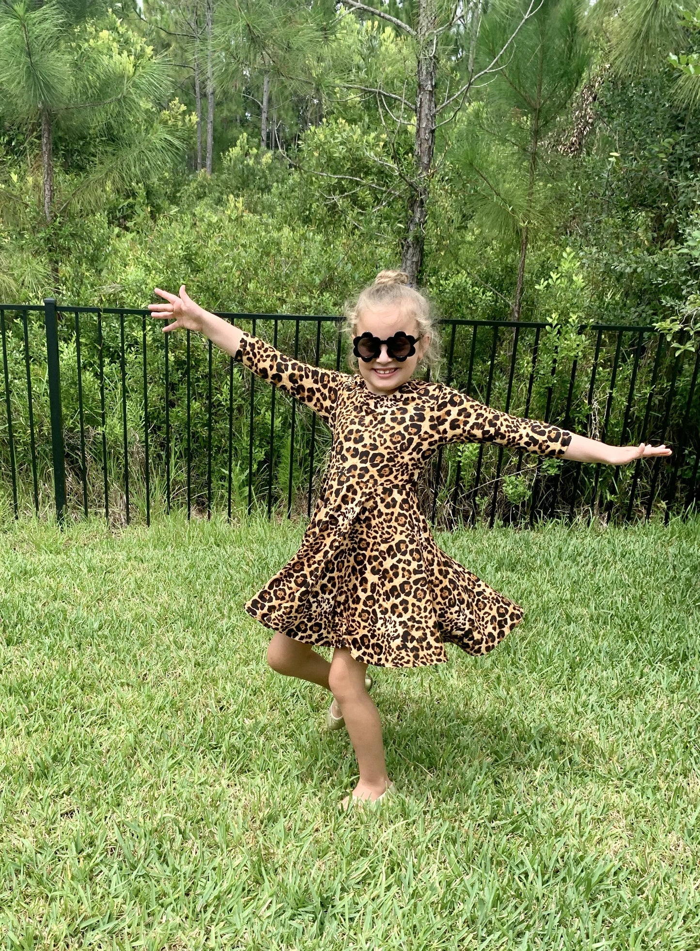 Ava Twirl Dress in Leopard Print