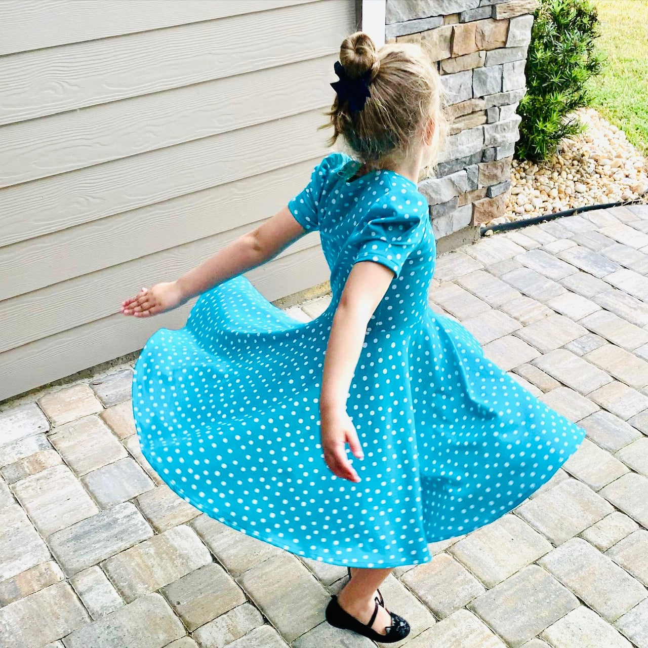 Mia Twirl Dress in Polka Dots Print