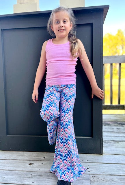 Bell Bottom Pants in Chevron Print Girls