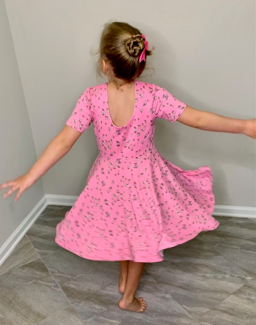 Ava Twirl Dress in Pink Floral