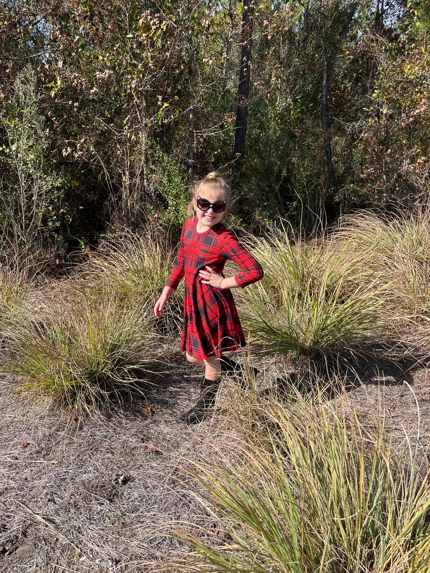 Lily Twirl Dress in Red