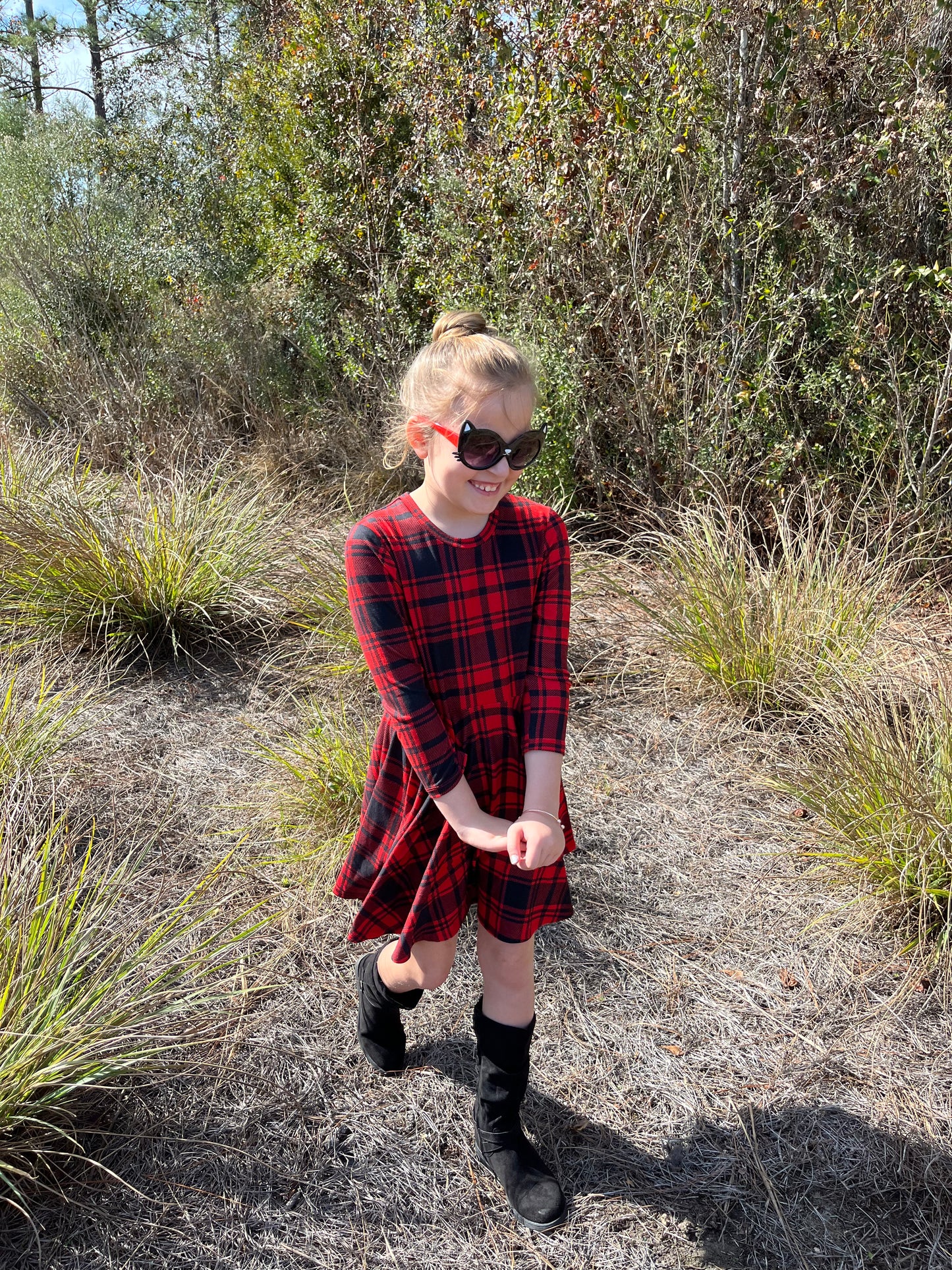 Lily Twirl Dress in Red