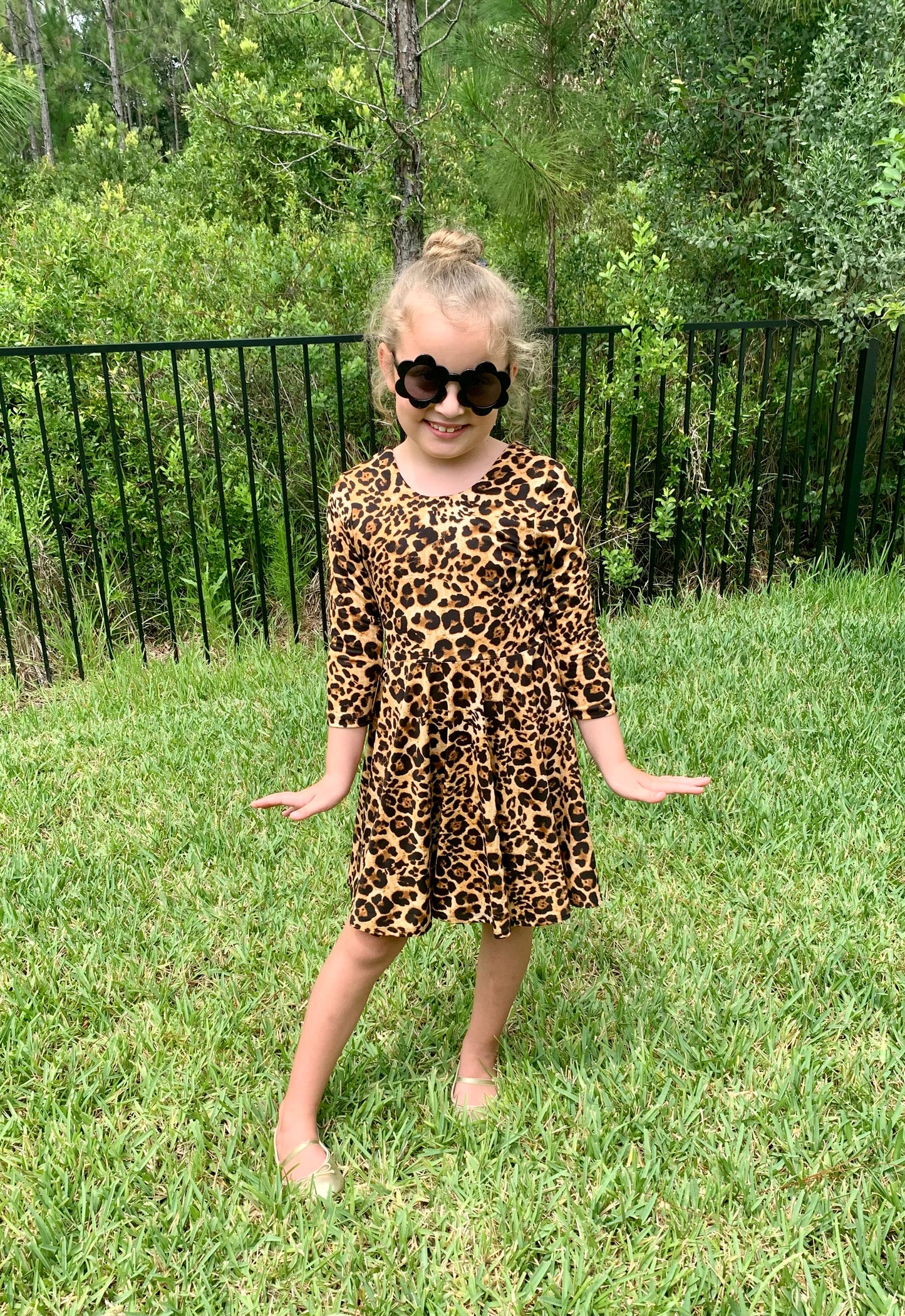 Ava Twirl Dress in Leopard Print