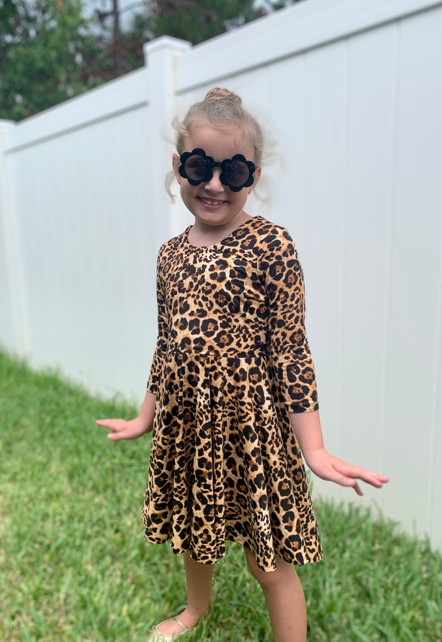 Ava Twirl Dress in Leopard Print