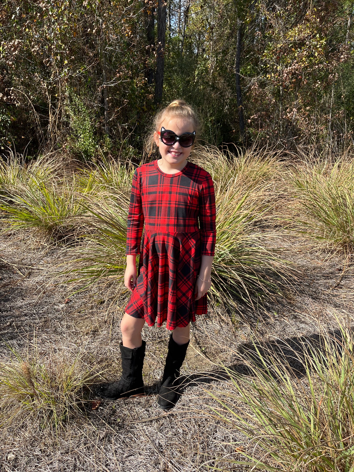 Lily Twirl Dress in Red
