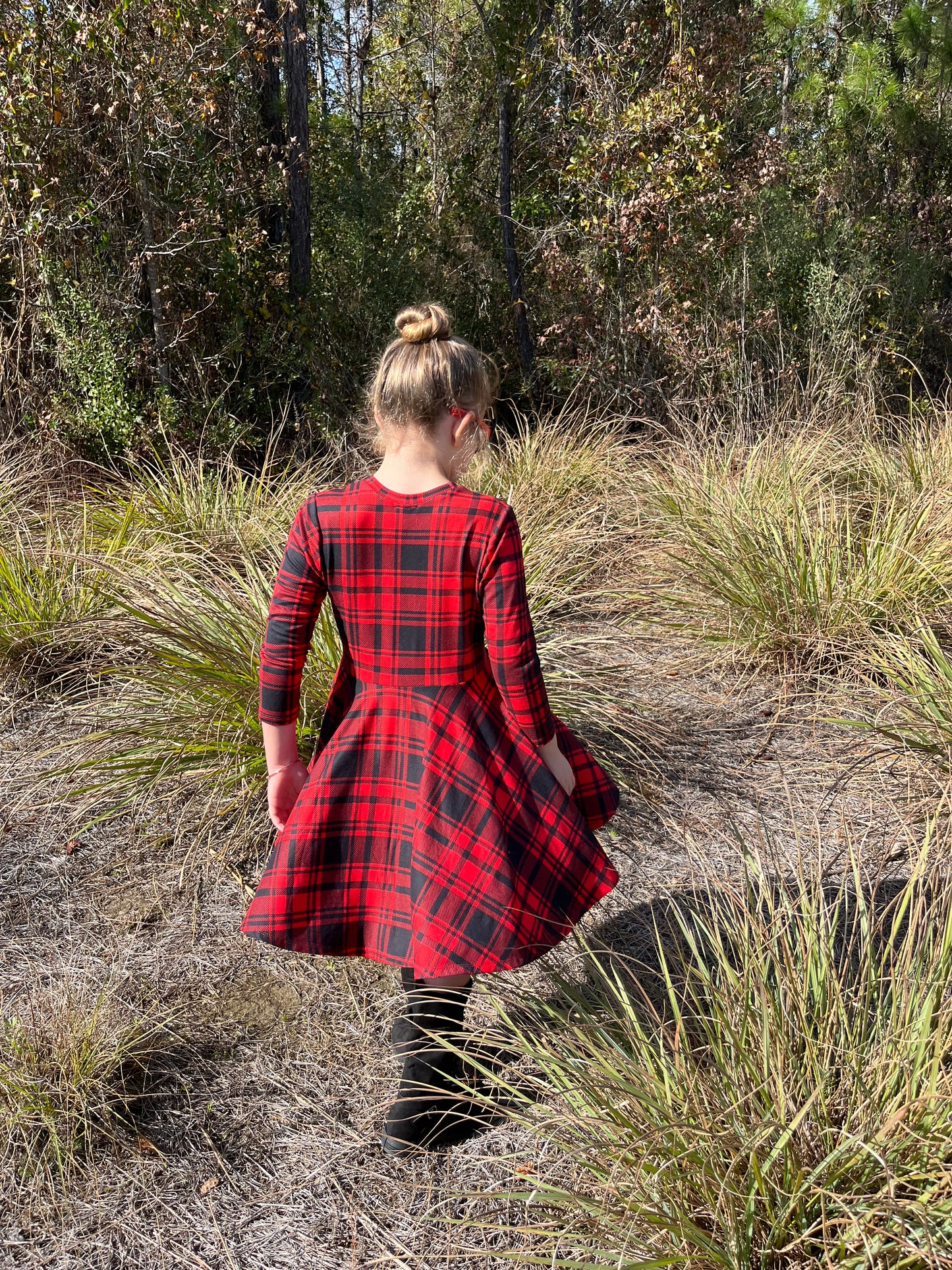 Lily Twirl Dress in Red