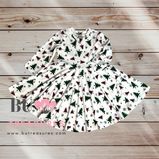 Christmas Trees Twirl Dress