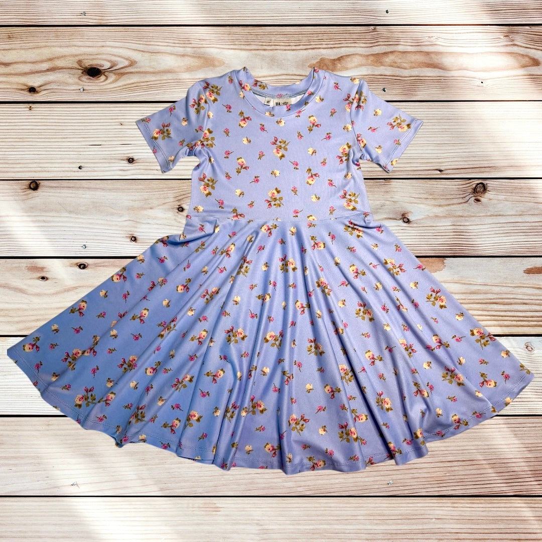 Twirl Dress in light blue floral print