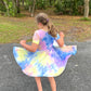 Lily Twirl Dress in Tie/Dye Royal Blue