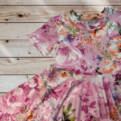 Twirl Dress in pink floral print
