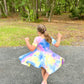 Lily Twirl Dress in Tie/Dye Royal Blue