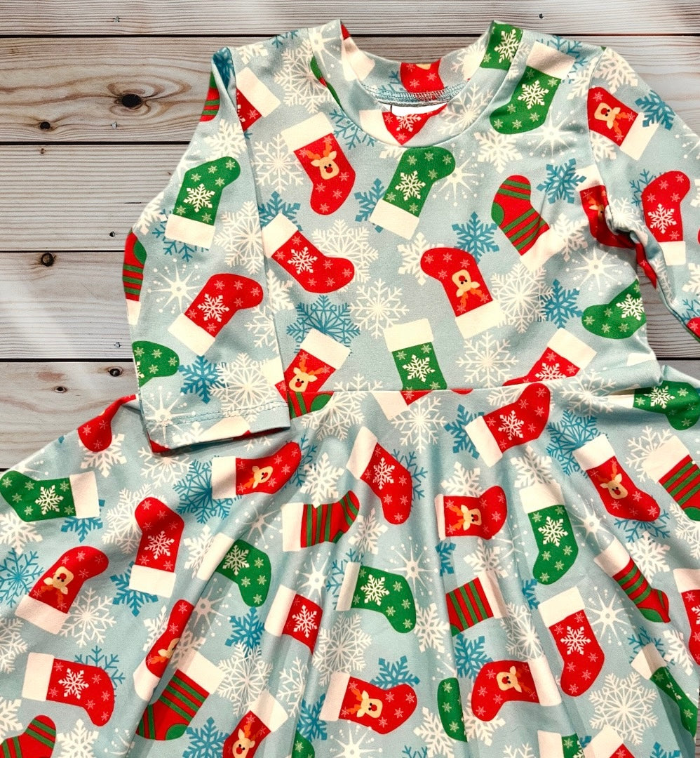 Christmas Stockings Twirl Dress