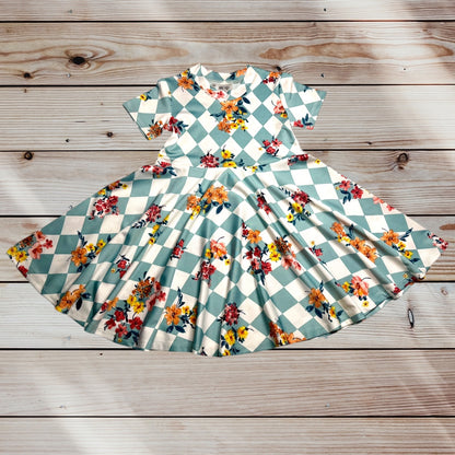 Twirl Dress in Sage Floral Print