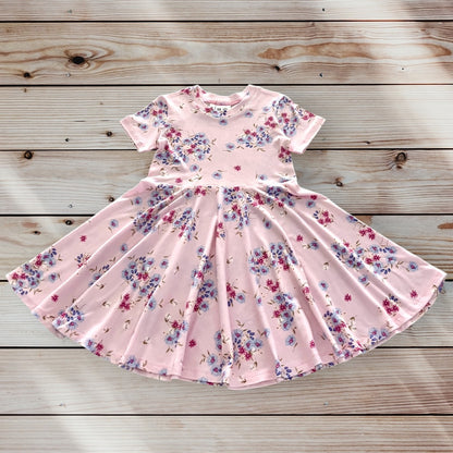 Twirl Dress in Pink Floral Print