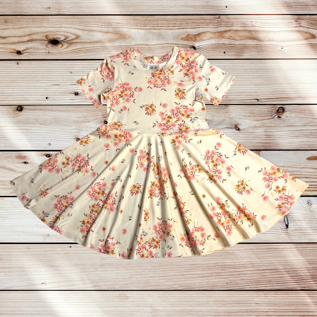 Twirl Dress in Ivory Floral Print