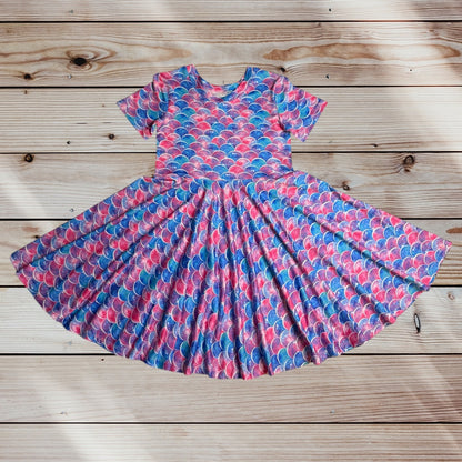 Twirl Dress in mermaid scale print