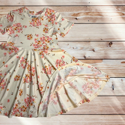 Twirl Dress in Ivory Floral Print