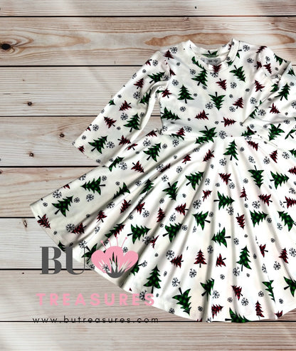 Christmas Trees Twirl Dress