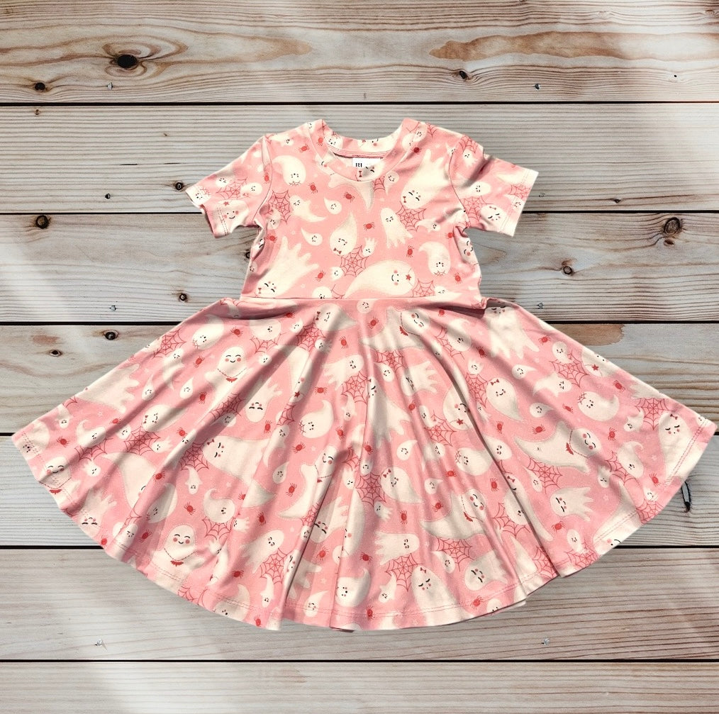 Pink Ghosts Twirl Dress