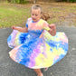 Lily Twirl Dress in Tie/Dye Royal Blue