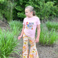 Bell Bottom Pants for Girls in Pink Floral