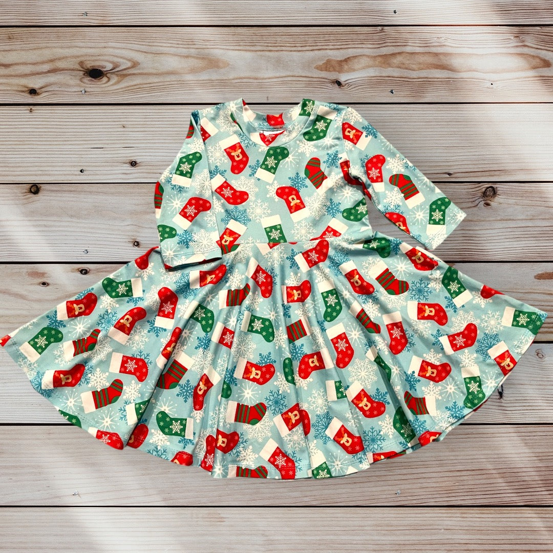 Christmas Stockings Twirl Dress