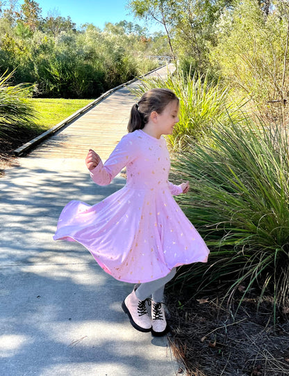 Pink Unicorn Twirly Dress in Multiple Prints