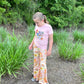 Bell Bottom Pants for Girls in Pink Floral