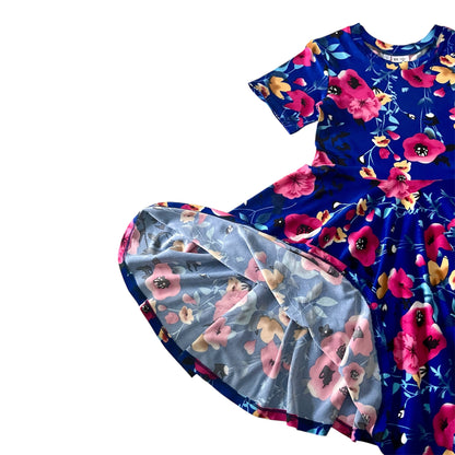 Twirl Dress in Blue Floral