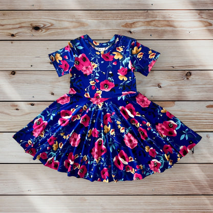Twirl Dress in Blue Floral