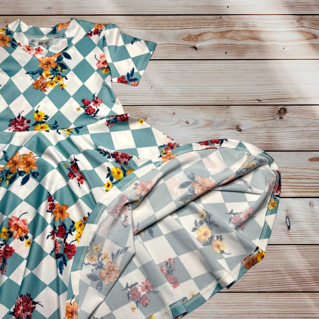 Twirl Dress in Sage Floral Print