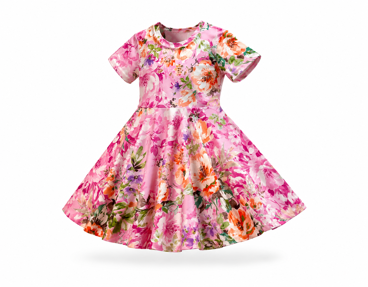 Twirl Dress in pink floral print