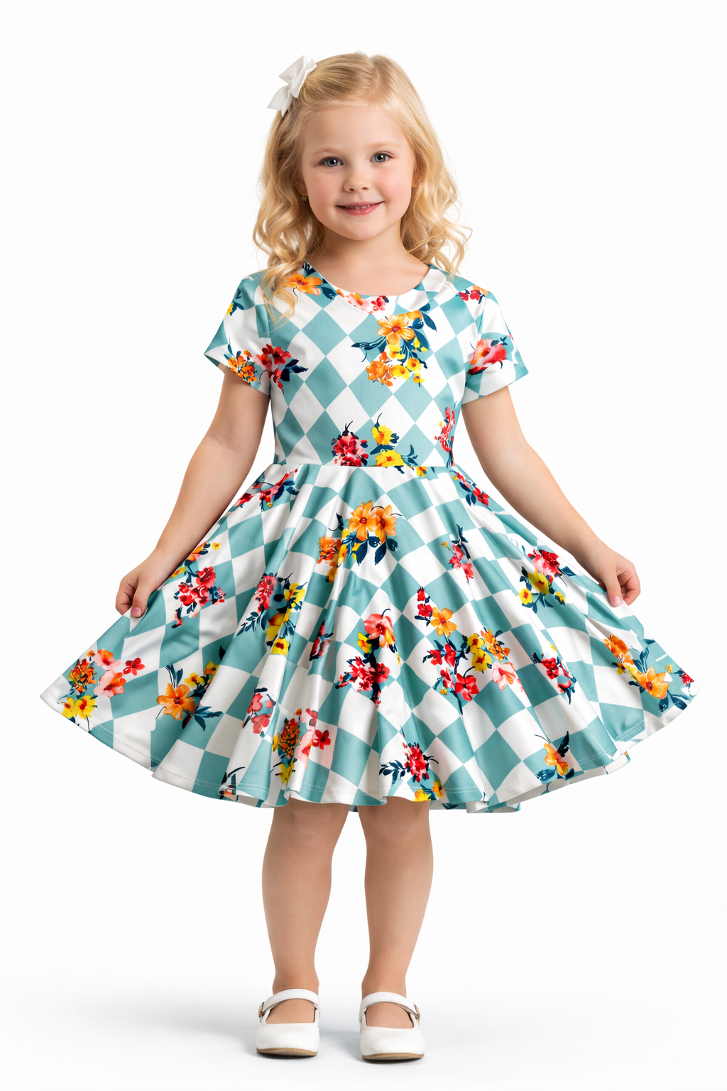 Twirl Dress in Sage Floral Print