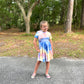 Lily Twirl Dress in Tie/Dye Royal Blue