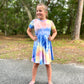 Lily Twirl Dress in Tie/Dye Royal Blue