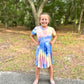 Lily Twirl Dress in Tie/Dye Royal Blue