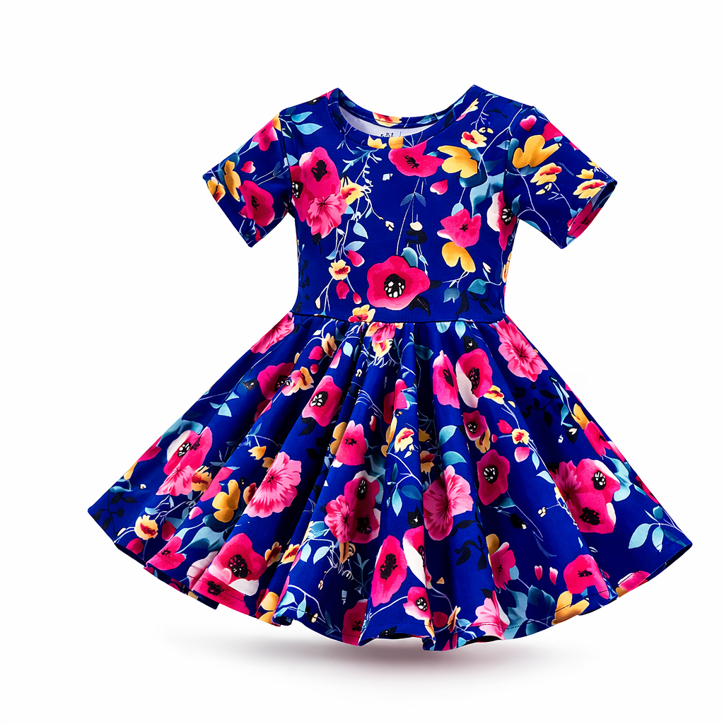 Twirl Dress in Blue Floral