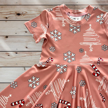 Christmas Candy Cane Twirl Dress