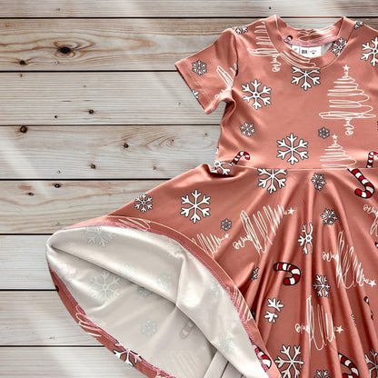 Christmas Candy Cane Twirl Dress