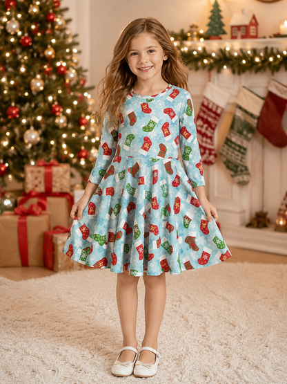 Christmas Stockings Twirl Dress